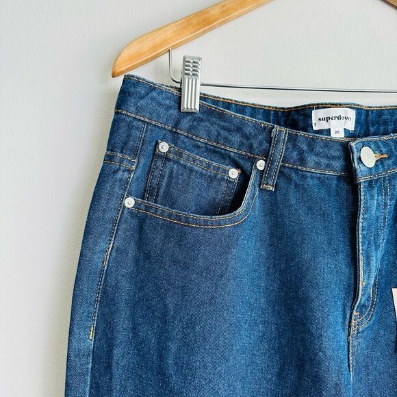 ✨💙 Superdown Revolve Mia Jean Dark Wash Denim 26 NWT 💙✨ - Picture 8 of 10